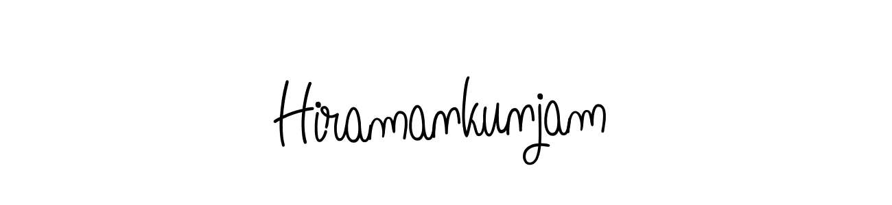 How to make Hiramankunjam name signature. Use Angelique-Rose-font-FFP style for creating short signs online. This is the latest handwritten sign. Hiramankunjam signature style 5 images and pictures png