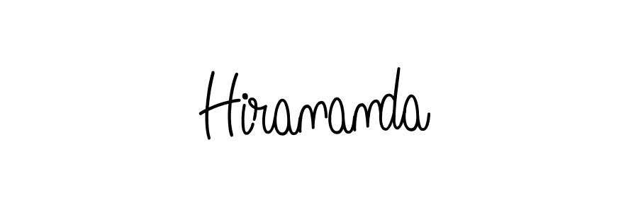 Make a beautiful signature design for name Hirananda. With this signature (Angelique-Rose-font-FFP) style, you can create a handwritten signature for free. Hirananda signature style 5 images and pictures png