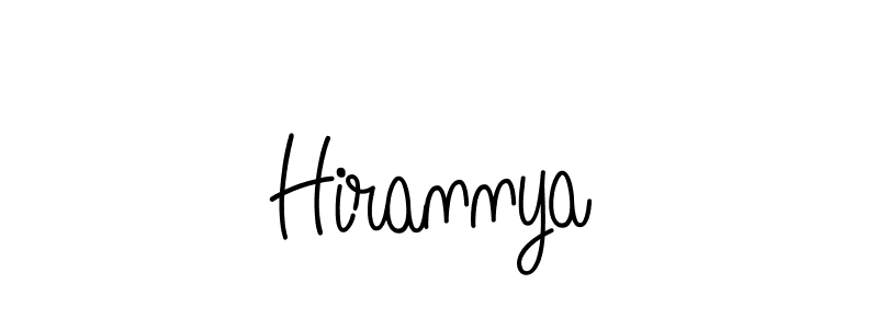 Make a beautiful signature design for name Hirannya. With this signature (Angelique-Rose-font-FFP) style, you can create a handwritten signature for free. Hirannya signature style 5 images and pictures png