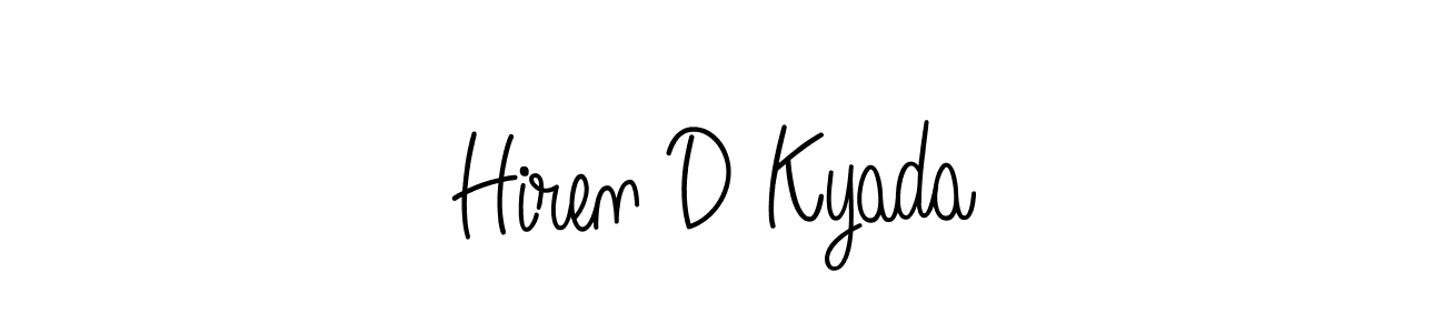 Make a short Hiren D Kyada signature style. Manage your documents anywhere anytime using Angelique-Rose-font-FFP. Create and add eSignatures, submit forms, share and send files easily. Hiren D Kyada signature style 5 images and pictures png