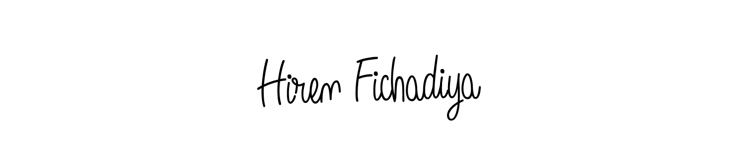 How to Draw Hiren Fichadiya signature style? Angelique-Rose-font-FFP is a latest design signature styles for name Hiren Fichadiya. Hiren Fichadiya signature style 5 images and pictures png