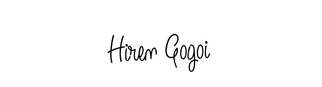 Create a beautiful signature design for name Hiren Gogoi. With this signature (Angelique-Rose-font-FFP) fonts, you can make a handwritten signature for free. Hiren Gogoi signature style 5 images and pictures png