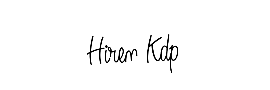 Use a signature maker to create a handwritten signature online. With this signature software, you can design (Angelique-Rose-font-FFP) your own signature for name Hiren Kdp. Hiren Kdp signature style 5 images and pictures png