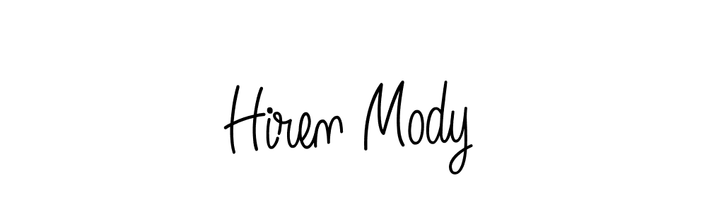 How to make Hiren Mody name signature. Use Angelique-Rose-font-FFP style for creating short signs online. This is the latest handwritten sign. Hiren Mody signature style 5 images and pictures png