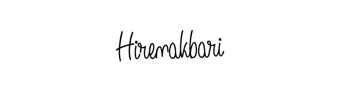 How to make Hirenakbari name signature. Use Angelique-Rose-font-FFP style for creating short signs online. This is the latest handwritten sign. Hirenakbari signature style 5 images and pictures png