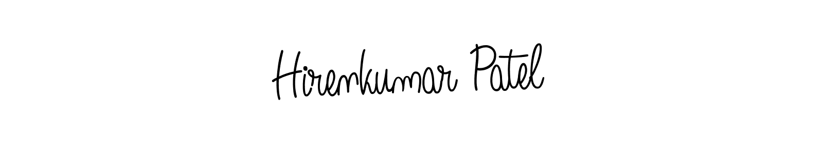 Make a beautiful signature design for name Hirenkumar Patel. With this signature (Angelique-Rose-font-FFP) style, you can create a handwritten signature for free. Hirenkumar Patel signature style 5 images and pictures png