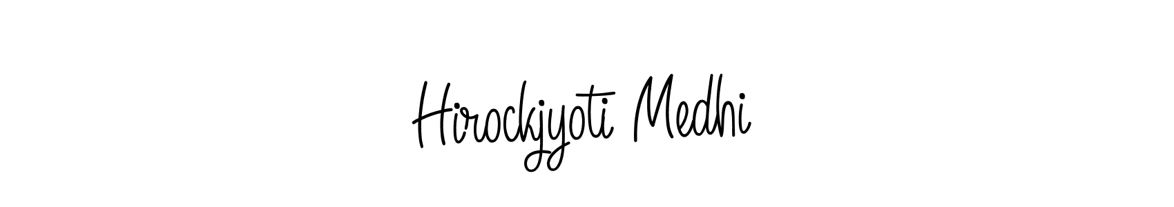 Hirockjyoti Medhi stylish signature style. Best Handwritten Sign (Angelique-Rose-font-FFP) for my name. Handwritten Signature Collection Ideas for my name Hirockjyoti Medhi. Hirockjyoti Medhi signature style 5 images and pictures png