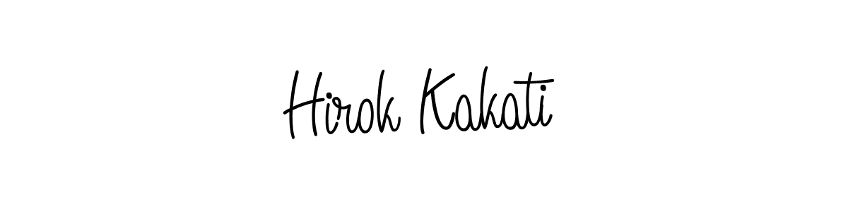Design your own signature with our free online signature maker. With this signature software, you can create a handwritten (Angelique-Rose-font-FFP) signature for name Hirok Kakati. Hirok Kakati signature style 5 images and pictures png