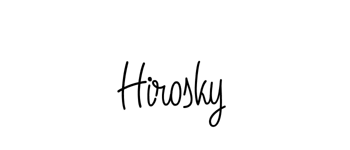 How to make Hirosky name signature. Use Angelique-Rose-font-FFP style for creating short signs online. This is the latest handwritten sign. Hirosky signature style 5 images and pictures png