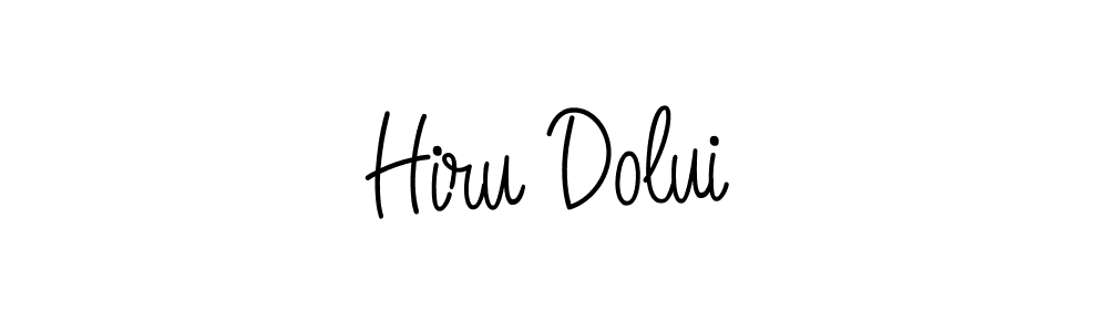 Use a signature maker to create a handwritten signature online. With this signature software, you can design (Angelique-Rose-font-FFP) your own signature for name Hiru Dolui. Hiru Dolui signature style 5 images and pictures png