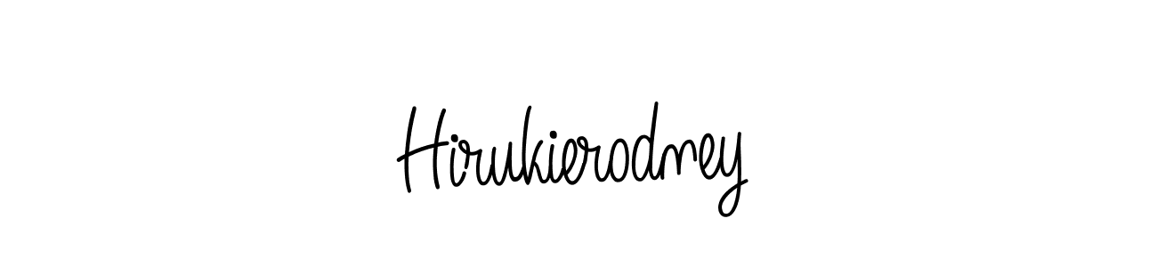 Create a beautiful signature design for name Hirukierodney. With this signature (Angelique-Rose-font-FFP) fonts, you can make a handwritten signature for free. Hirukierodney signature style 5 images and pictures png