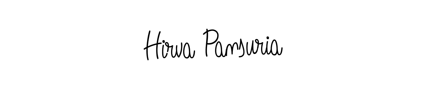 The best way (Angelique-Rose-font-FFP) to make a short signature is to pick only two or three words in your name. The name Hirva Pansuria include a total of six letters. For converting this name. Hirva Pansuria signature style 5 images and pictures png
