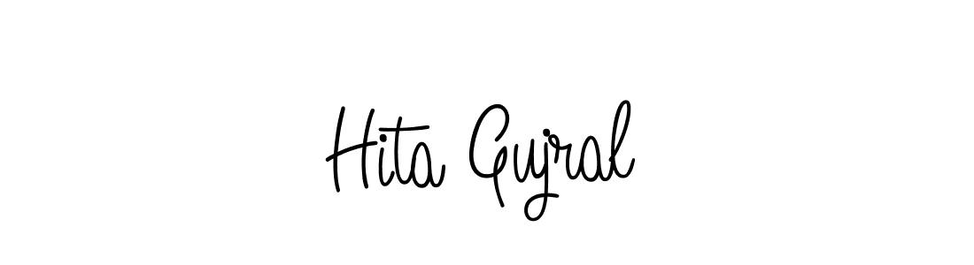 Use a signature maker to create a handwritten signature online. With this signature software, you can design (Angelique-Rose-font-FFP) your own signature for name Hita Gujral. Hita Gujral signature style 5 images and pictures png