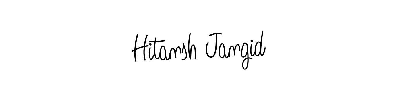 How to Draw Hitansh Jangid signature style? Angelique-Rose-font-FFP is a latest design signature styles for name Hitansh Jangid. Hitansh Jangid signature style 5 images and pictures png