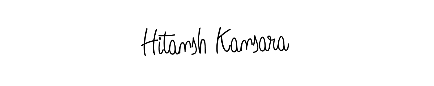 Make a beautiful signature design for name Hitansh Kansara. With this signature (Angelique-Rose-font-FFP) style, you can create a handwritten signature for free. Hitansh Kansara signature style 5 images and pictures png