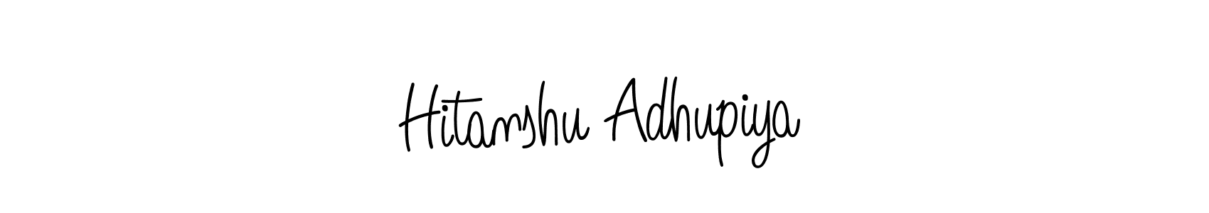 The best way (Angelique-Rose-font-FFP) to make a short signature is to pick only two or three words in your name. The name Hitanshu Adhupiya include a total of six letters. For converting this name. Hitanshu Adhupiya signature style 5 images and pictures png