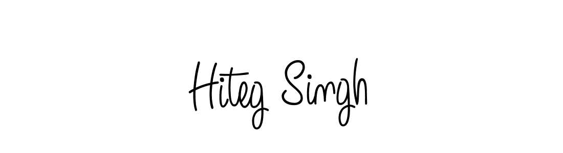 The best way (Angelique-Rose-font-FFP) to make a short signature is to pick only two or three words in your name. The name Hiteg Singh include a total of six letters. For converting this name. Hiteg Singh signature style 5 images and pictures png