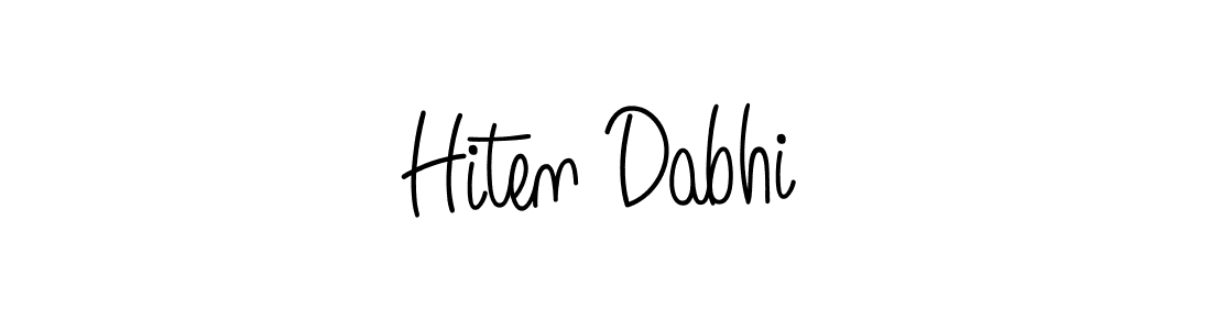 Use a signature maker to create a handwritten signature online. With this signature software, you can design (Angelique-Rose-font-FFP) your own signature for name Hiten Dabhi. Hiten Dabhi signature style 5 images and pictures png