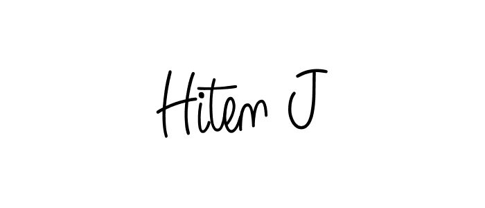 Use a signature maker to create a handwritten signature online. With this signature software, you can design (Angelique-Rose-font-FFP) your own signature for name Hiten J. Hiten J signature style 5 images and pictures png