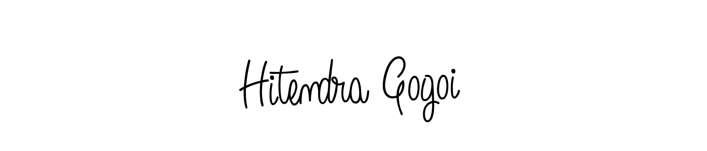 You should practise on your own different ways (Angelique-Rose-font-FFP) to write your name (Hitendra Gogoi) in signature. don't let someone else do it for you. Hitendra Gogoi signature style 5 images and pictures png