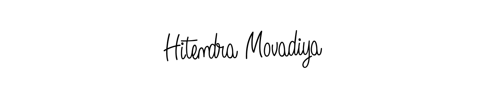 You should practise on your own different ways (Angelique-Rose-font-FFP) to write your name (Hitendra Movadiya) in signature. don't let someone else do it for you. Hitendra Movadiya signature style 5 images and pictures png
