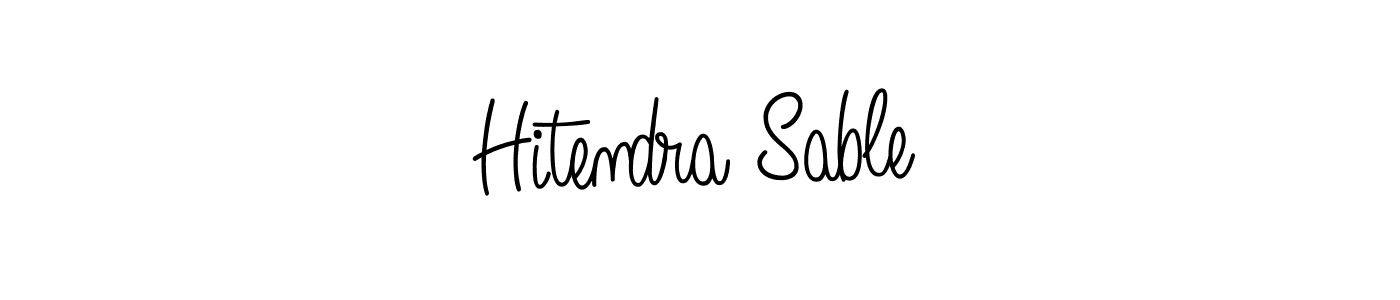 The best way (Angelique-Rose-font-FFP) to make a short signature is to pick only two or three words in your name. The name Hitendra Sable include a total of six letters. For converting this name. Hitendra Sable signature style 5 images and pictures png