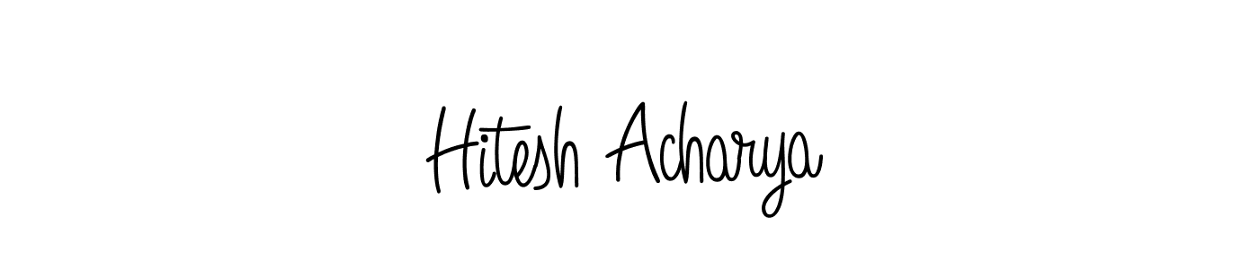 Use a signature maker to create a handwritten signature online. With this signature software, you can design (Angelique-Rose-font-FFP) your own signature for name Hitesh Acharya. Hitesh Acharya signature style 5 images and pictures png
