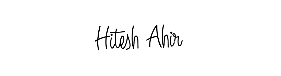 How to Draw Hitesh Ahir signature style? Angelique-Rose-font-FFP is a latest design signature styles for name Hitesh Ahir. Hitesh Ahir signature style 5 images and pictures png