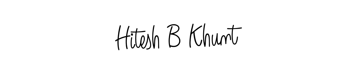 Also You can easily find your signature by using the search form. We will create Hitesh B Khunt name handwritten signature images for you free of cost using Angelique-Rose-font-FFP sign style. Hitesh B Khunt signature style 5 images and pictures png