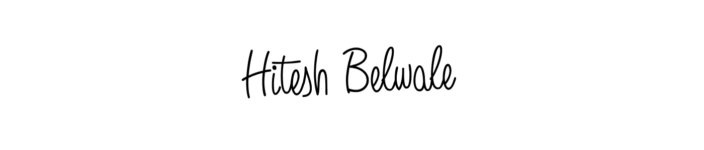 How to make Hitesh Belwale name signature. Use Angelique-Rose-font-FFP style for creating short signs online. This is the latest handwritten sign. Hitesh Belwale signature style 5 images and pictures png