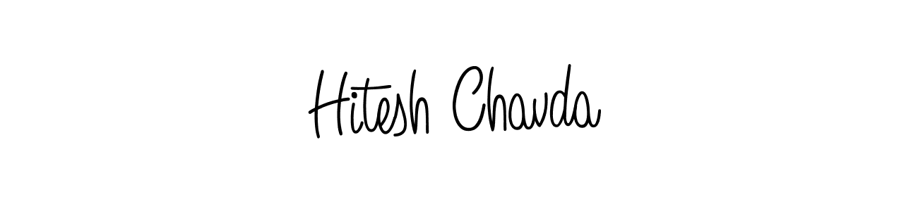 Create a beautiful signature design for name Hitesh Chavda. With this signature (Angelique-Rose-font-FFP) fonts, you can make a handwritten signature for free. Hitesh Chavda signature style 5 images and pictures png