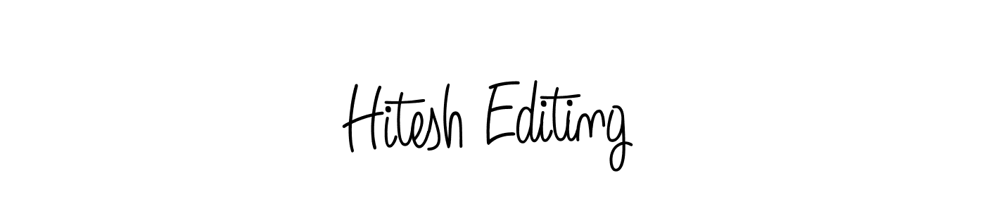 How to make Hitesh Editing name signature. Use Angelique-Rose-font-FFP style for creating short signs online. This is the latest handwritten sign. Hitesh Editing signature style 5 images and pictures png