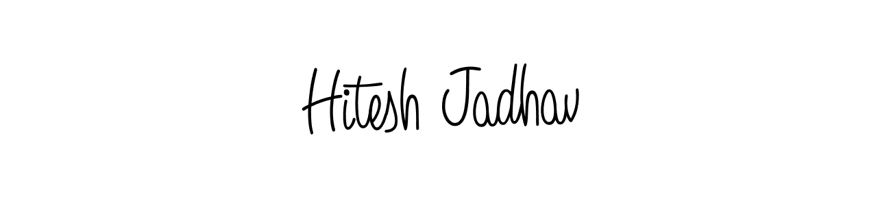 How to make Hitesh Jadhav name signature. Use Angelique-Rose-font-FFP style for creating short signs online. This is the latest handwritten sign. Hitesh Jadhav signature style 5 images and pictures png