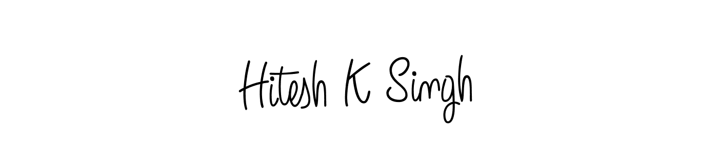 Create a beautiful signature design for name Hitesh K Singh. With this signature (Angelique-Rose-font-FFP) fonts, you can make a handwritten signature for free. Hitesh K Singh signature style 5 images and pictures png