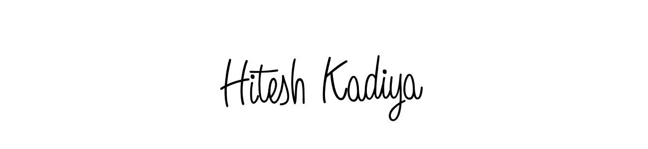 How to make Hitesh Kadiya name signature. Use Angelique-Rose-font-FFP style for creating short signs online. This is the latest handwritten sign. Hitesh Kadiya signature style 5 images and pictures png