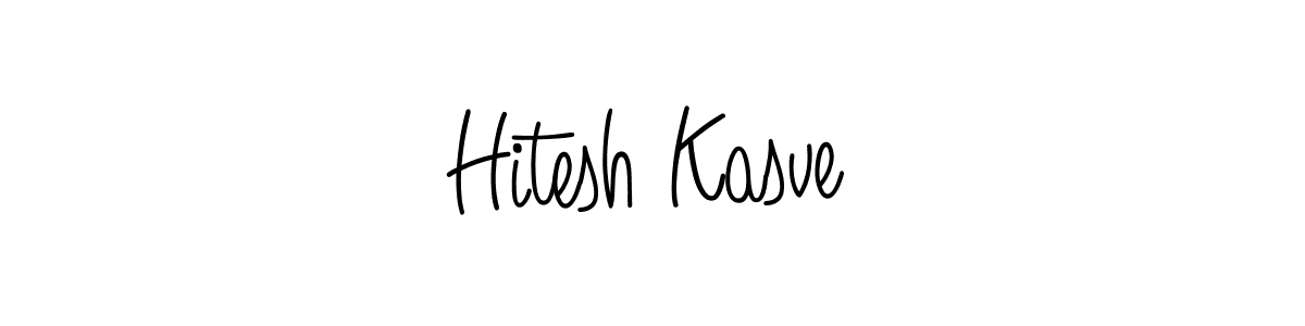 Design your own signature with our free online signature maker. With this signature software, you can create a handwritten (Angelique-Rose-font-FFP) signature for name Hitesh Kasve. Hitesh Kasve signature style 5 images and pictures png