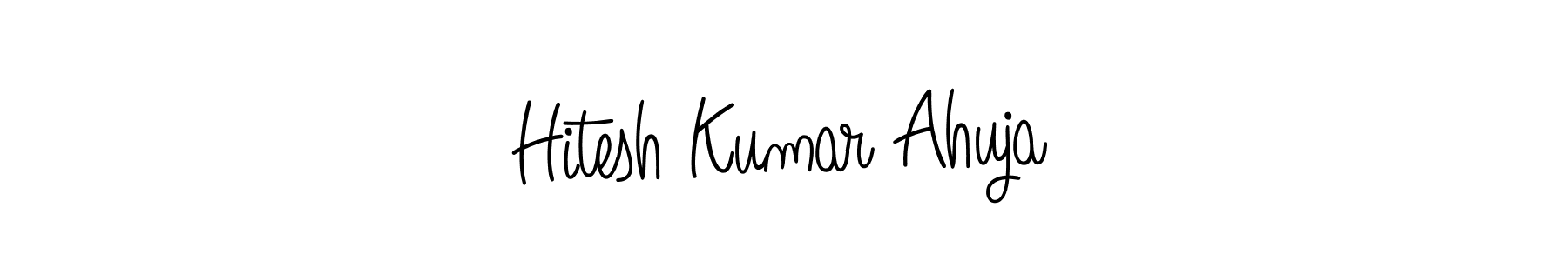 Make a beautiful signature design for name Hitesh Kumar Ahuja. With this signature (Angelique-Rose-font-FFP) style, you can create a handwritten signature for free. Hitesh Kumar Ahuja signature style 5 images and pictures png