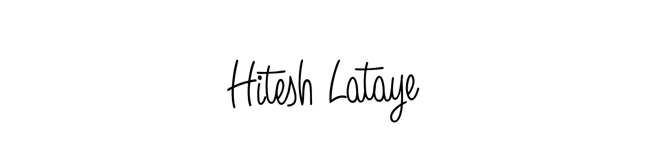 The best way (Angelique-Rose-font-FFP) to make a short signature is to pick only two or three words in your name. The name Hitesh Lataye include a total of six letters. For converting this name. Hitesh Lataye signature style 5 images and pictures png