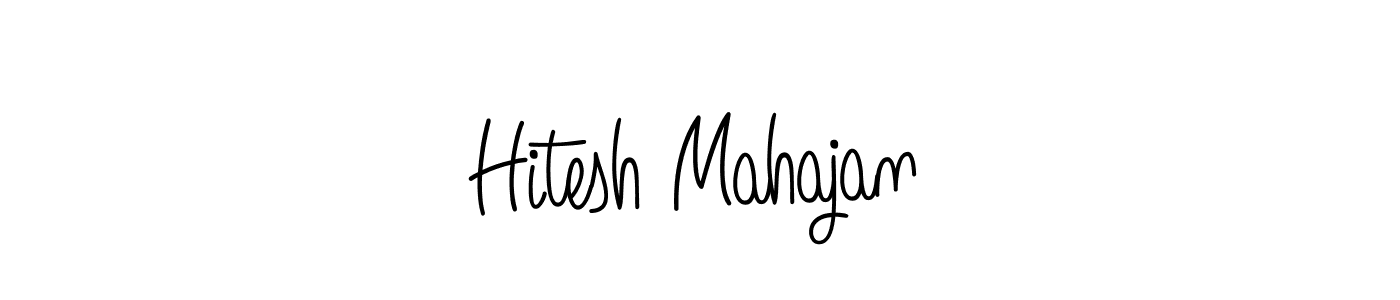 The best way (Angelique-Rose-font-FFP) to make a short signature is to pick only two or three words in your name. The name Hitesh Mahajan include a total of six letters. For converting this name. Hitesh Mahajan signature style 5 images and pictures png