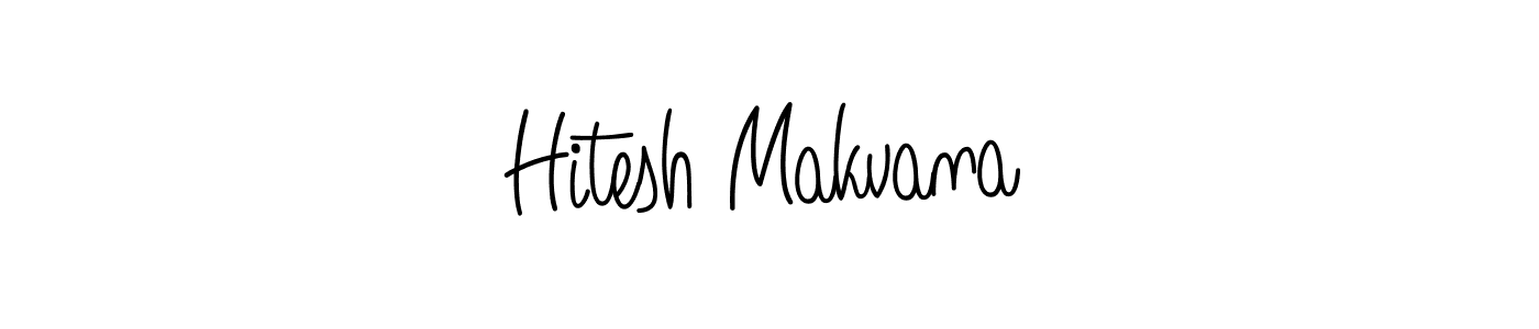 The best way (Angelique-Rose-font-FFP) to make a short signature is to pick only two or three words in your name. The name Hitesh Makvana include a total of six letters. For converting this name. Hitesh Makvana signature style 5 images and pictures png