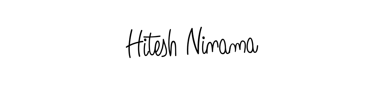 Use a signature maker to create a handwritten signature online. With this signature software, you can design (Angelique-Rose-font-FFP) your own signature for name Hitesh Ninama. Hitesh Ninama signature style 5 images and pictures png