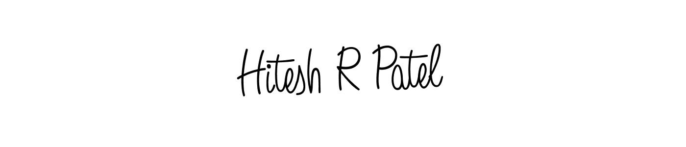How to make Hitesh R Patel name signature. Use Angelique-Rose-font-FFP style for creating short signs online. This is the latest handwritten sign. Hitesh R Patel signature style 5 images and pictures png
