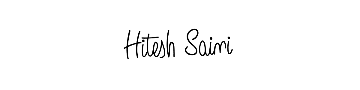 Make a beautiful signature design for name Hitesh Saini. With this signature (Angelique-Rose-font-FFP) style, you can create a handwritten signature for free. Hitesh Saini signature style 5 images and pictures png