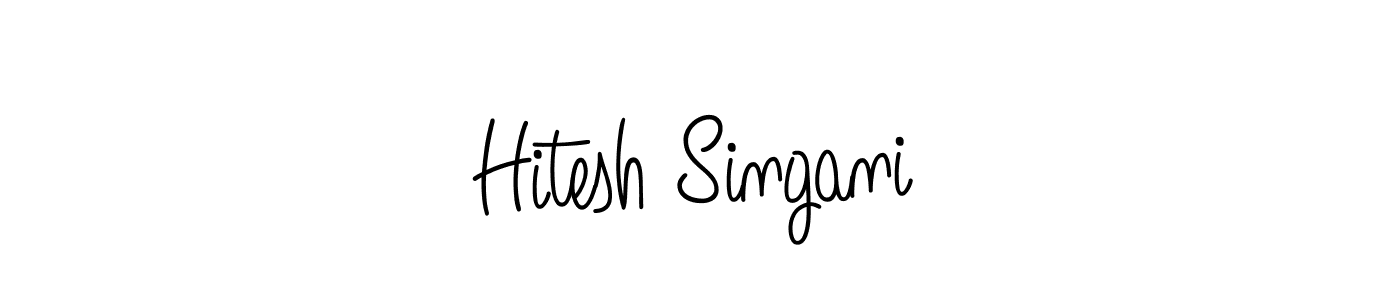 How to make Hitesh Singani name signature. Use Angelique-Rose-font-FFP style for creating short signs online. This is the latest handwritten sign. Hitesh Singani signature style 5 images and pictures png