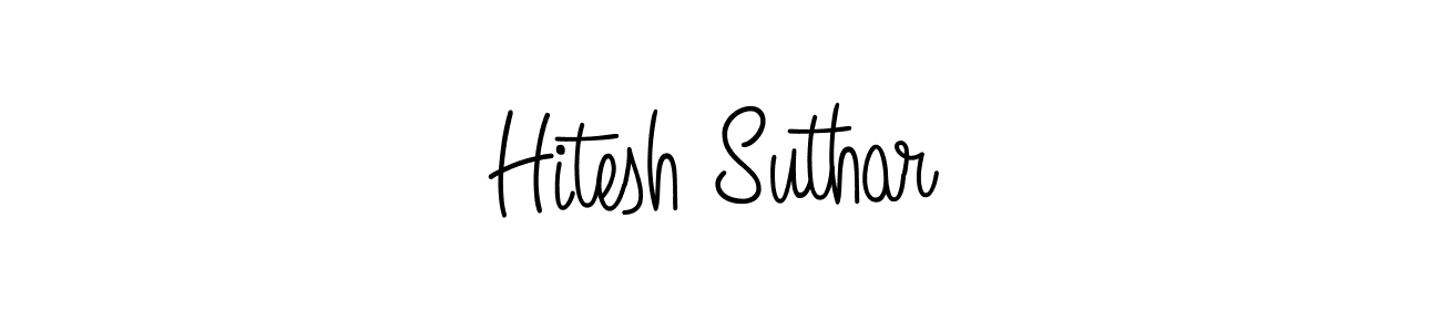 Create a beautiful signature design for name Hitesh Suthar. With this signature (Angelique-Rose-font-FFP) fonts, you can make a handwritten signature for free. Hitesh Suthar signature style 5 images and pictures png