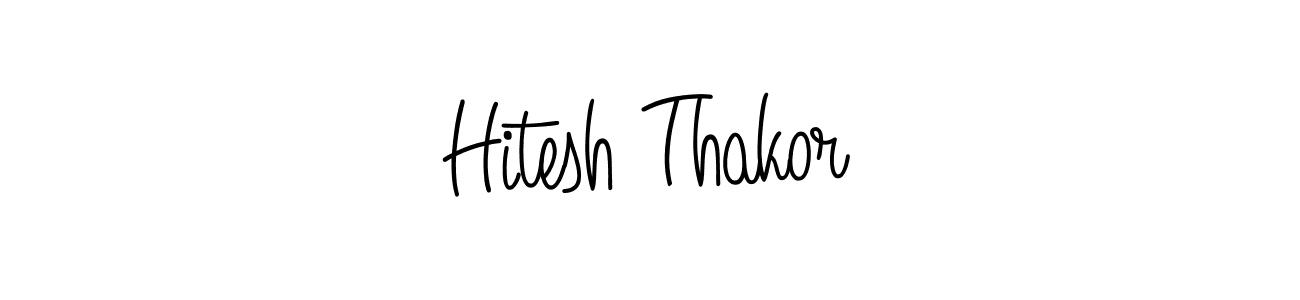 You should practise on your own different ways (Angelique-Rose-font-FFP) to write your name (Hitesh Thakor) in signature. don't let someone else do it for you. Hitesh Thakor signature style 5 images and pictures png