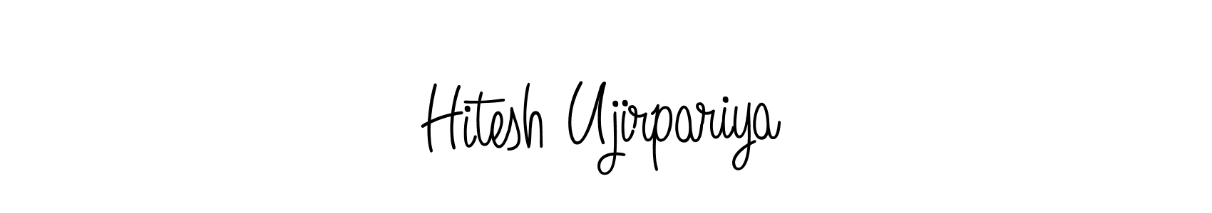 Design your own signature with our free online signature maker. With this signature software, you can create a handwritten (Angelique-Rose-font-FFP) signature for name Hitesh Ujirpariya. Hitesh Ujirpariya signature style 5 images and pictures png