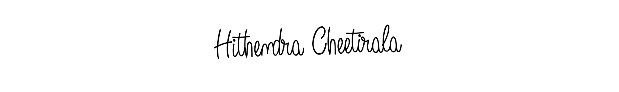 You should practise on your own different ways (Angelique-Rose-font-FFP) to write your name (Hithendra Cheetirala) in signature. don't let someone else do it for you. Hithendra Cheetirala signature style 5 images and pictures png