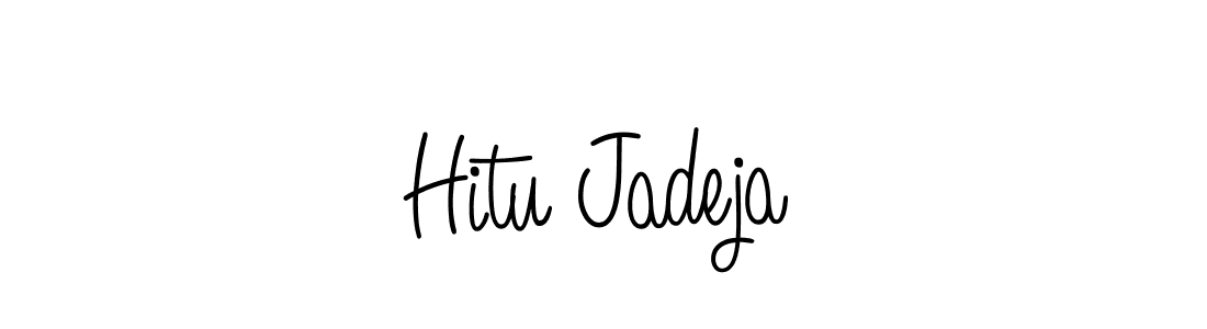 Use a signature maker to create a handwritten signature online. With this signature software, you can design (Angelique-Rose-font-FFP) your own signature for name Hitu Jadeja. Hitu Jadeja signature style 5 images and pictures png