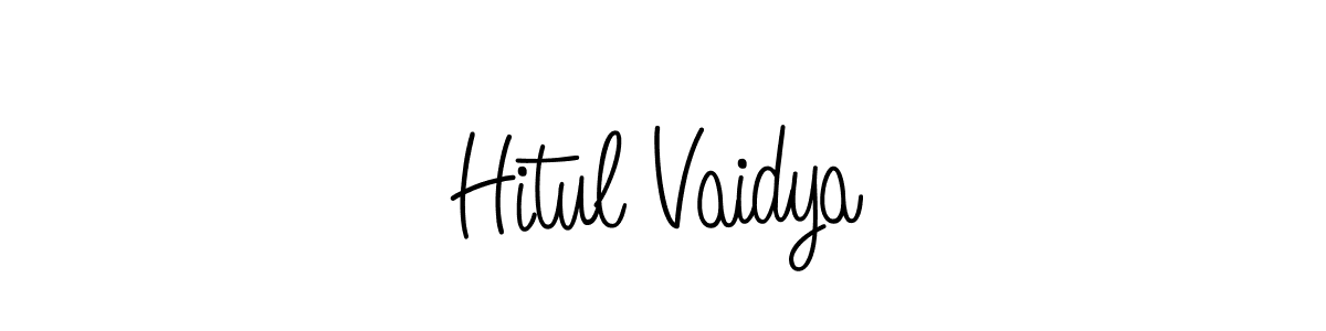 How to make Hitul Vaidya name signature. Use Angelique-Rose-font-FFP style for creating short signs online. This is the latest handwritten sign. Hitul Vaidya signature style 5 images and pictures png